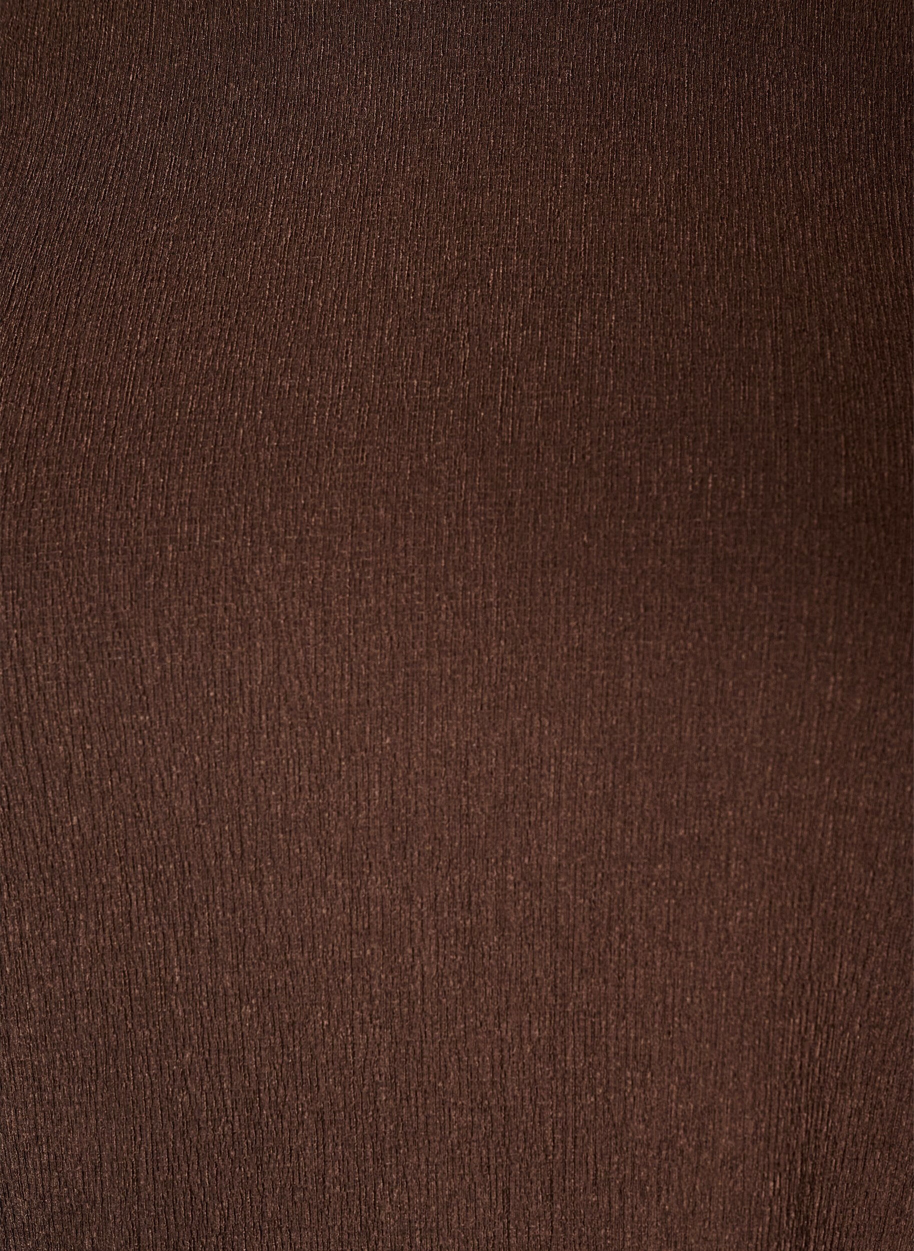 ZizziBlus i jersey med asymmetrisk spetskant, Brun, Packshot image number 2