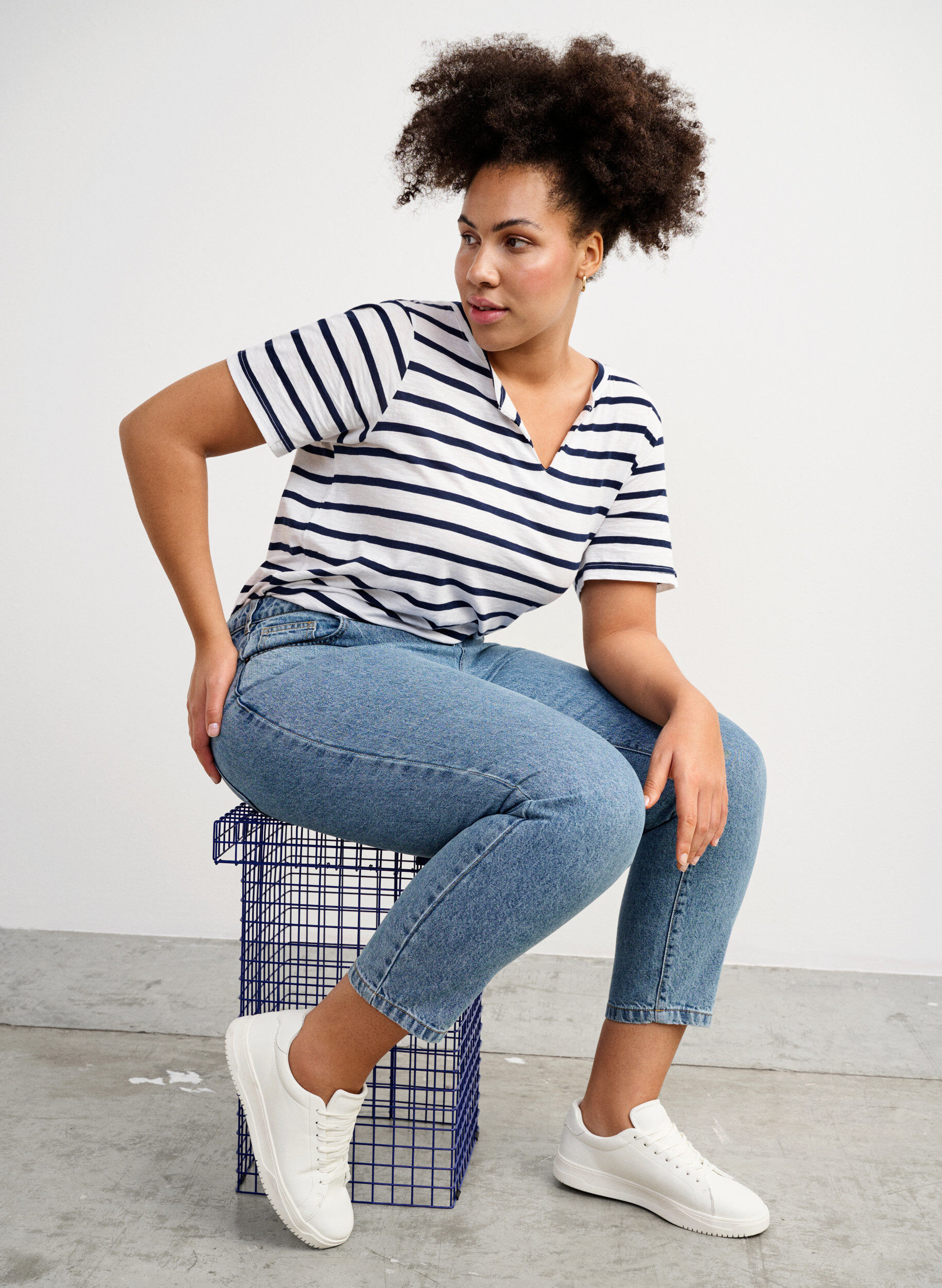 Zizzi Sneakers i l&auml;der med bred passform, White, Image image number 0