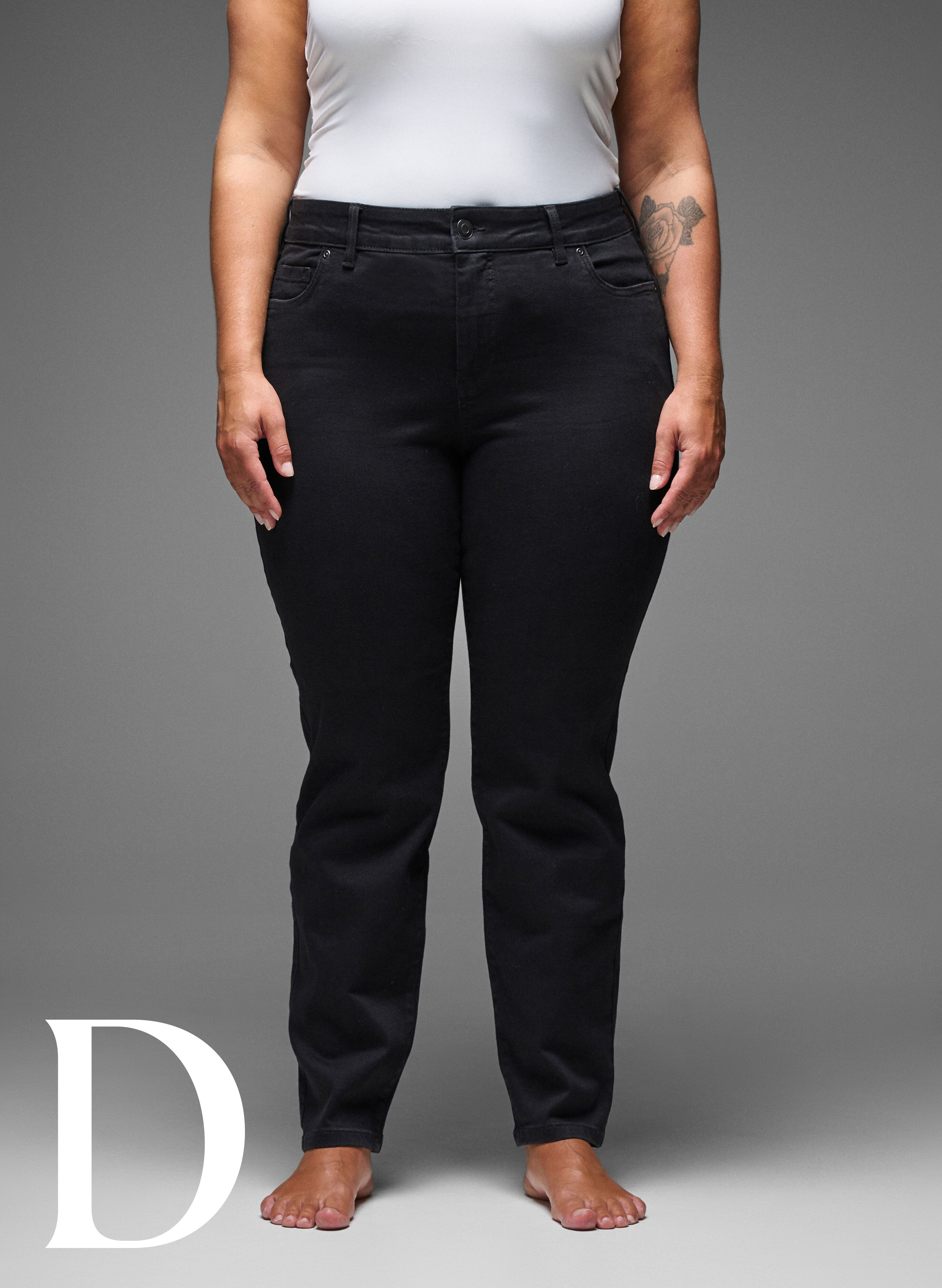 Zizzi Slim fit-jeans med normal midja, Black, Model image number 8