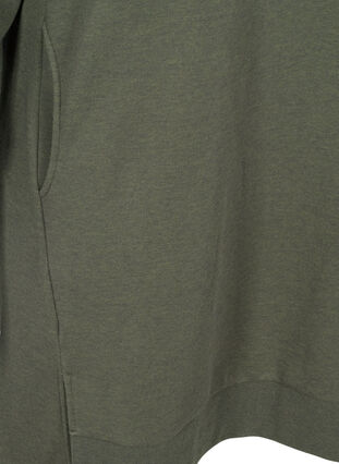 Sweatklänning med fickor och slits, Ivy Green Mel., Packshot image number 3