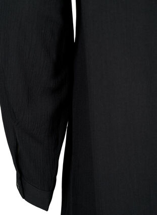 Lång viskosskjorta med långa ärmar, Black, Packshot image number 3