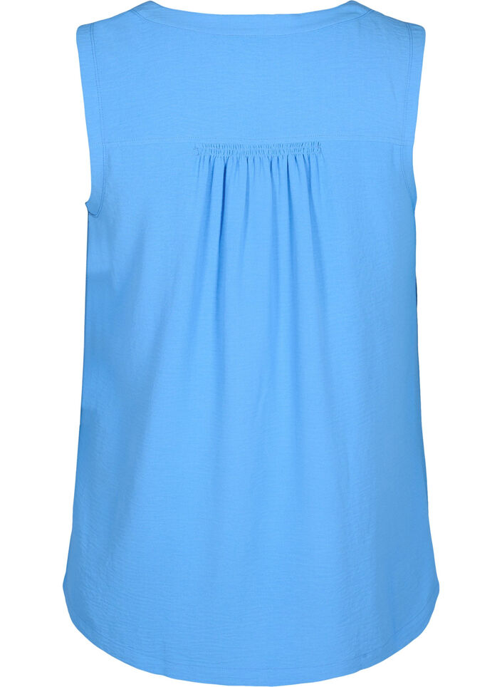&Auml;rml&ouml;s topp med rynkdetaljer, Bl&aring;, Packshot image number 1