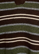 Stickad blus med r&auml;nder och polokrage, Brun, Packshot image number 2