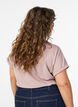 Kort&auml;rmad t-shirt i bomullsblandning, Rosa, Model image number 2