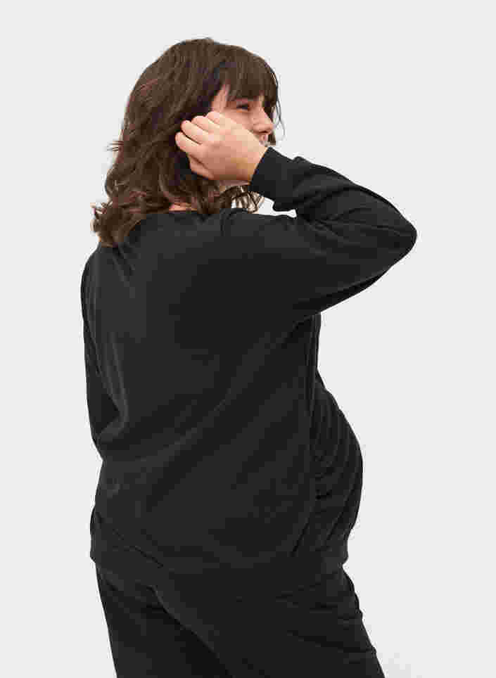 Gravidsweatshirt med ribbade kanter, Black, Model image number 1