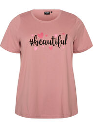 T-shirt med tryck, Rosa