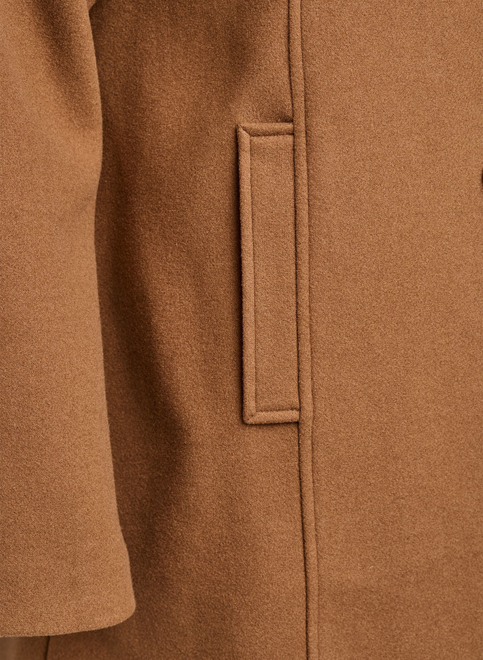 Zizzi Kort kappa med a-linjeformad passform, Brun, Packshot image number 3