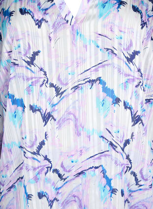 Blus med tryck och 3/4-ärmar, Blue Lilac AOP, Packshot image number 2