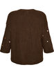 Stickad blus med sm&aring; broderade motiv, Brun, Packshot image number 1