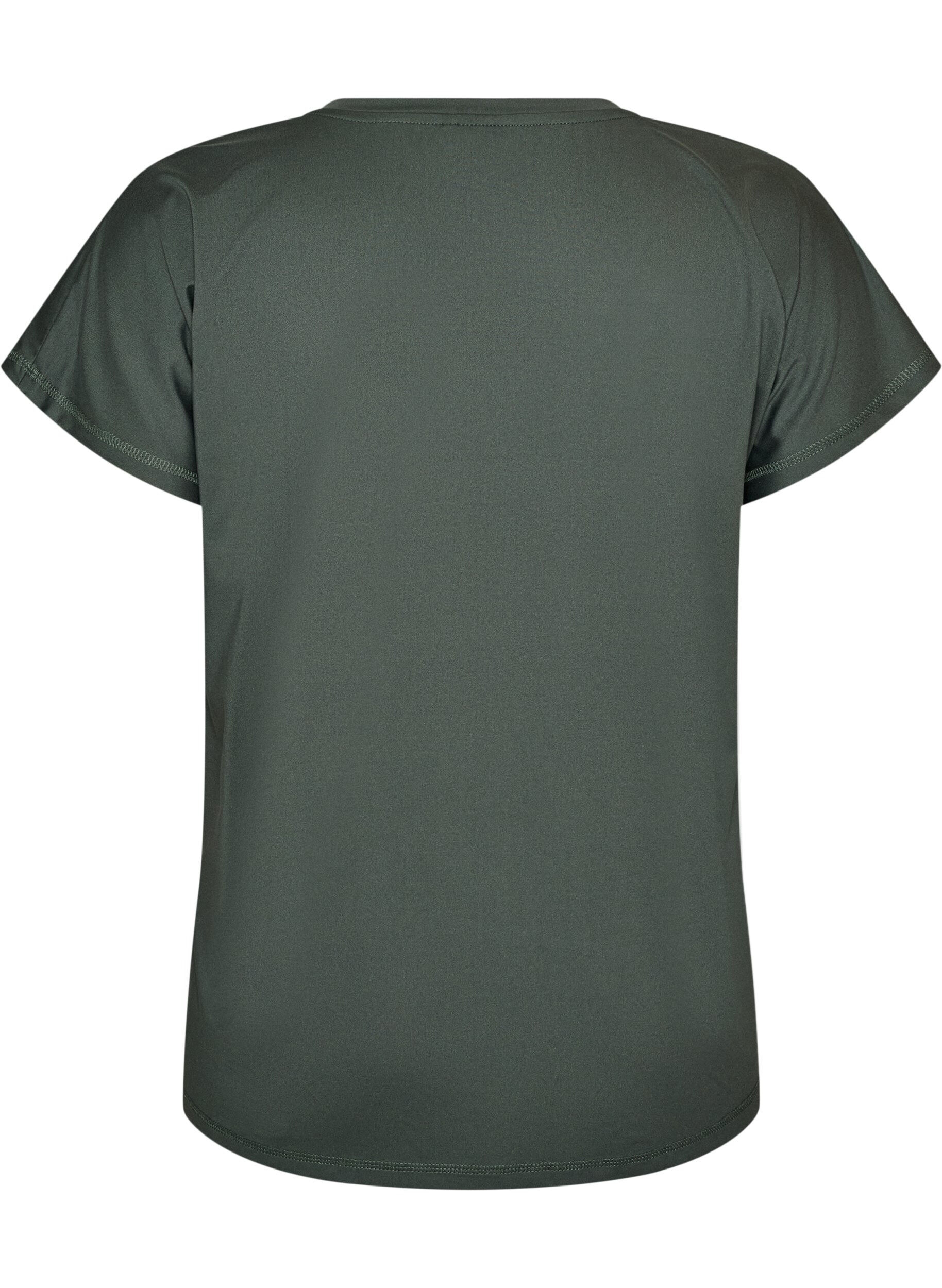 ZizziL&ouml;s tr&auml;ningst-shirt med v-ringning, Gr&ouml;n, Packshot image number 1