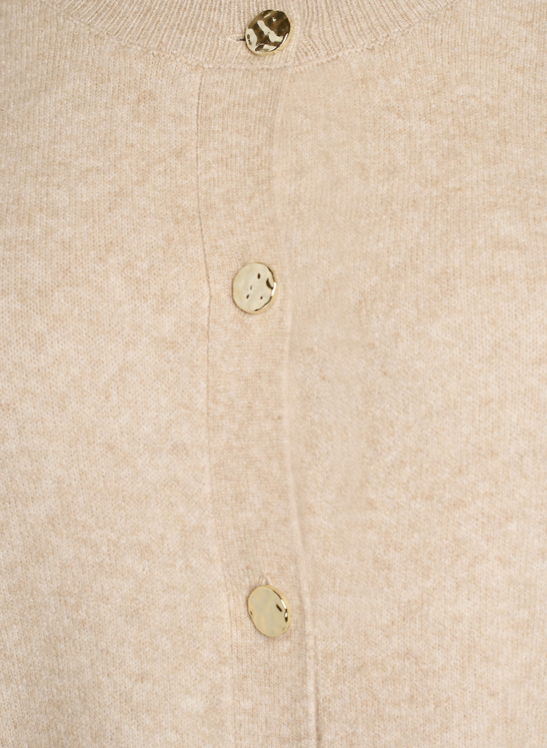 ZizziKofta i mjukt stickat med guldf&auml;rgade knappar, Beige, Packshot image number 2