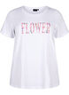 T-shirt i bomull med texttryck, B. White w. Flower, Packshot image number 0
