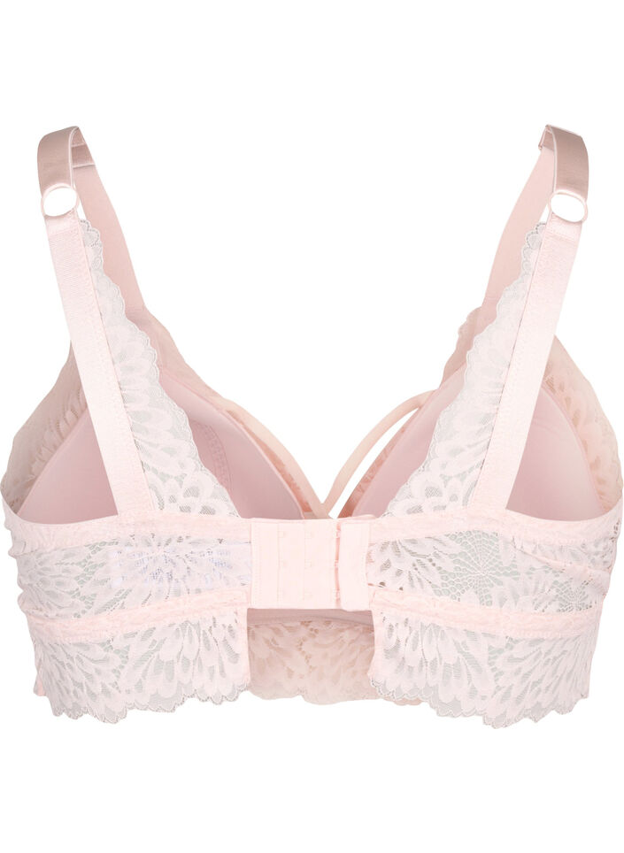 Bralette med snördetalj och mjuk vaddering, Peach Blush, Packshot image number 1