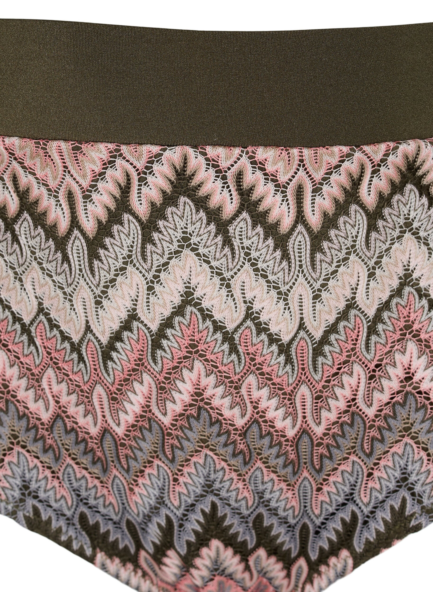 Zizzi M&ouml;nstrade bikinitrosor med h&ouml;g midja, Beech AOP, Packshot image number 2