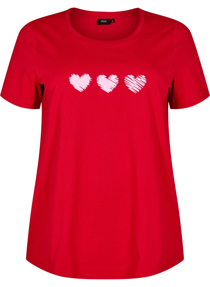 T-shirt i bomull med motiv, Salsa w. Hearts, Packshot image number 0