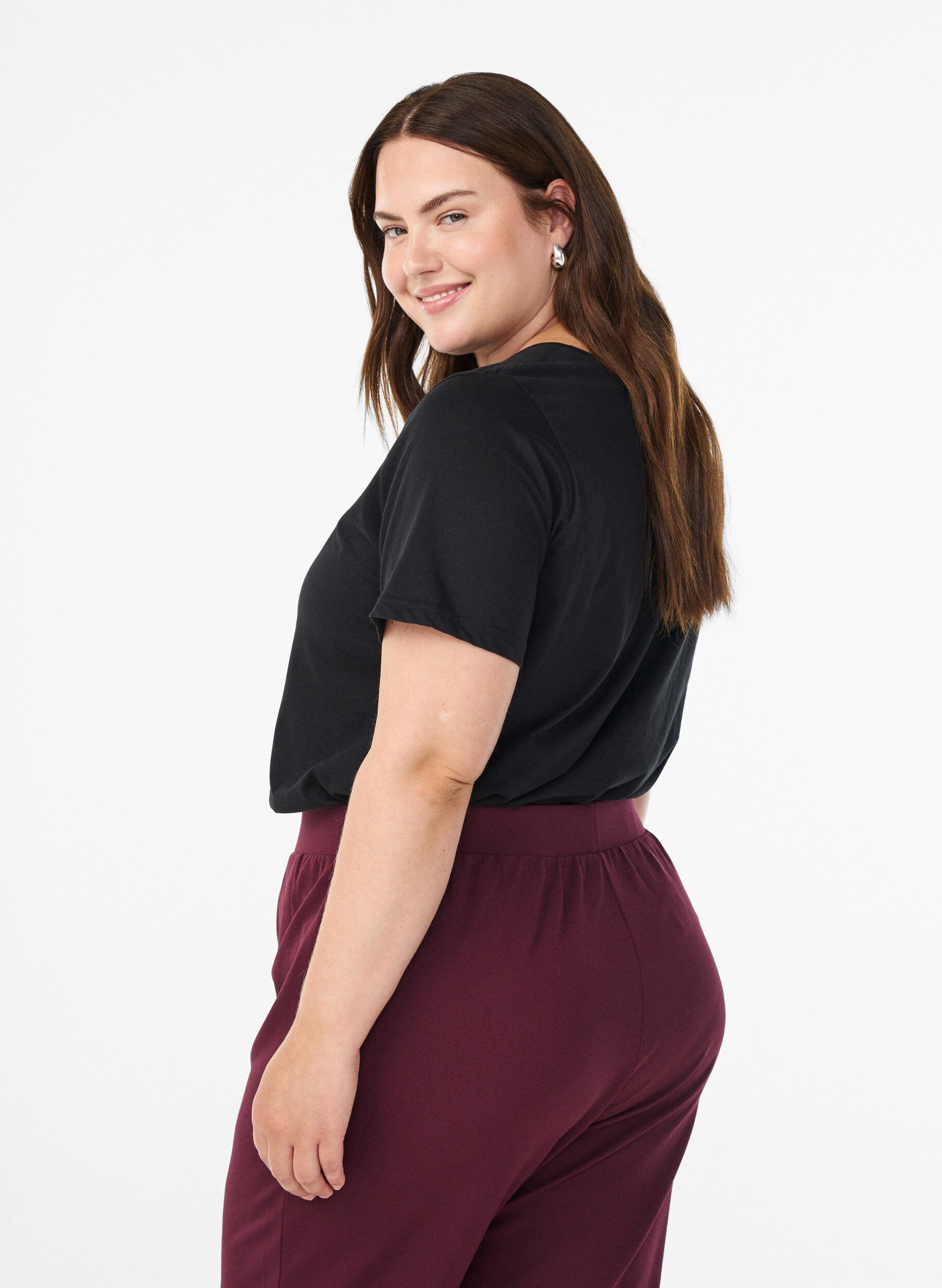 Zizzi FLASH - T-shirt med tryck, Svart, Model image number 2