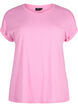 Kort&auml;rmad t-shirt i bomullsmix, Rosa, Packshot image number 0
