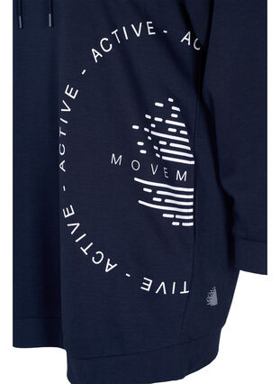 Lång sweatshirt med huva och tryck, Night Sky, Packshot image number 3