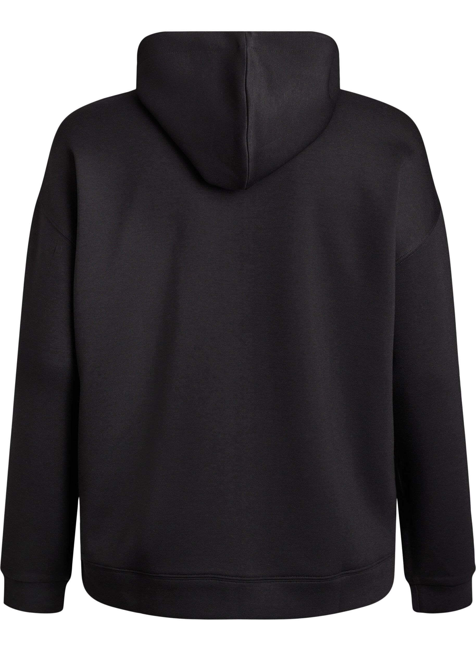 Zizzi Huvtr&ouml;ja i scuba med dragkedja och fickor, Svart, Packshot image number 1