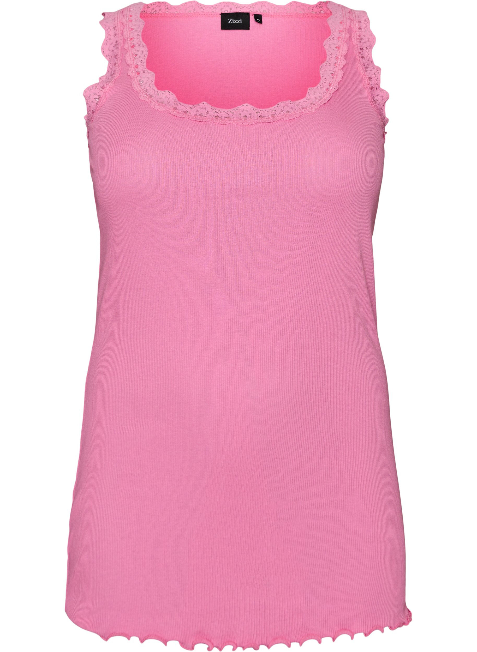 ZizziTopp med spetskant, Rosa, Packshot image number 0
