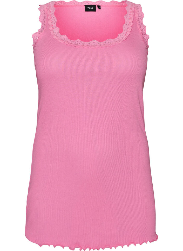 Topp med spetskant, Rosa, Packshot image number 0