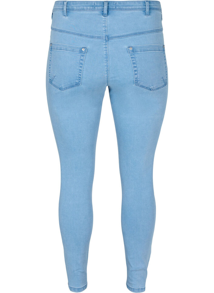 Cropped Amy jeans med blixtl&aring;s, Bl&aring;, Packshot image number 1