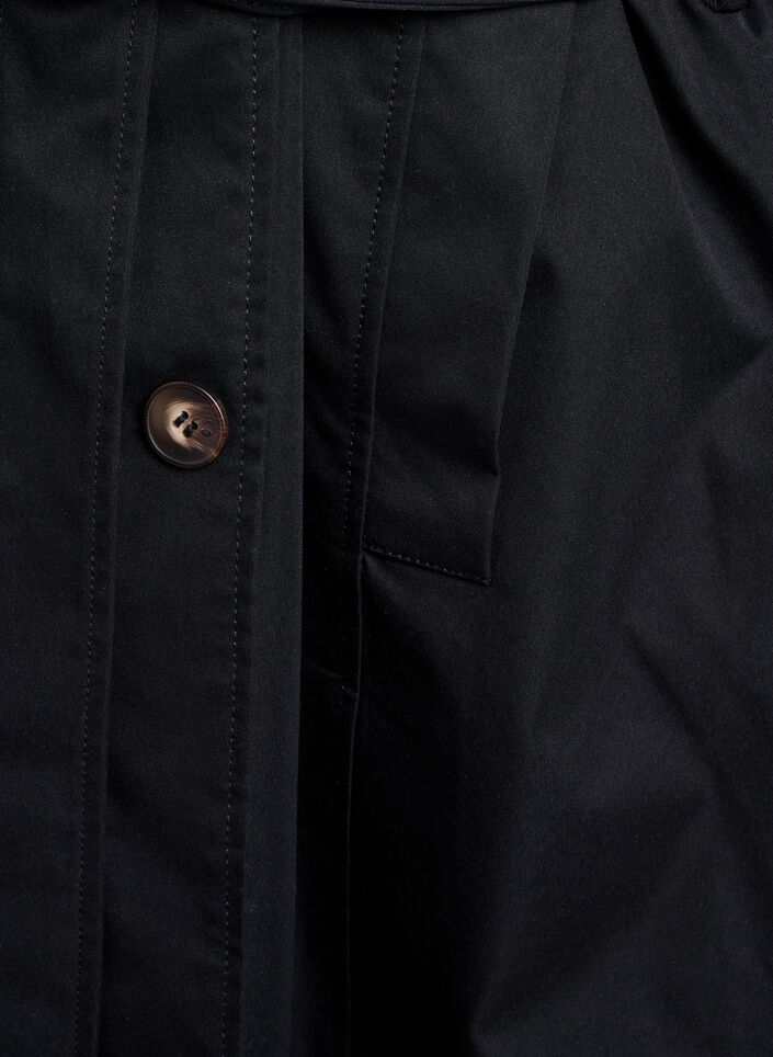 Halvlång trenchcoat med skärp, Black, Packshot image number 3