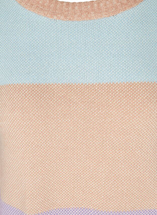 Randig stickad tröja med rund halsringning, Chambray Blue Comb, Packshot image number 2