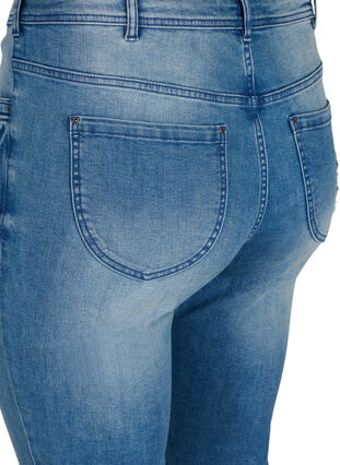 Amy jeans med super slim fit och slitna detaljer och knappar, Light blue, Packshot image number 2