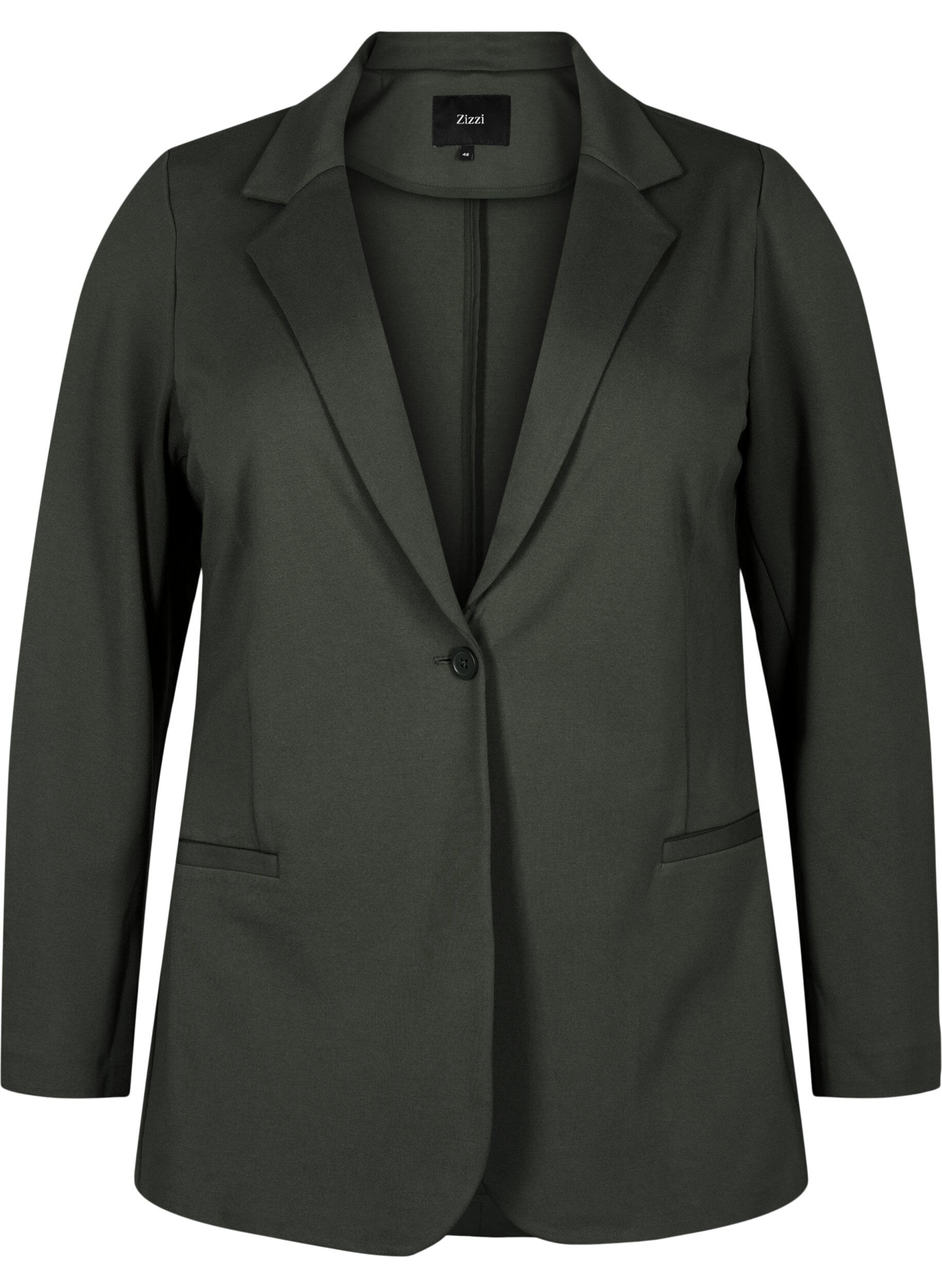 ZizziEnkel blazer med knapp, Gr&ouml;n, Packshot image number 0