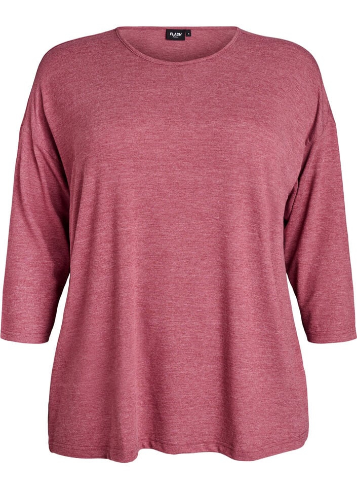 FLASH – Jerseyblus med 3/4-ärm, Rosa, Packshot image number 0