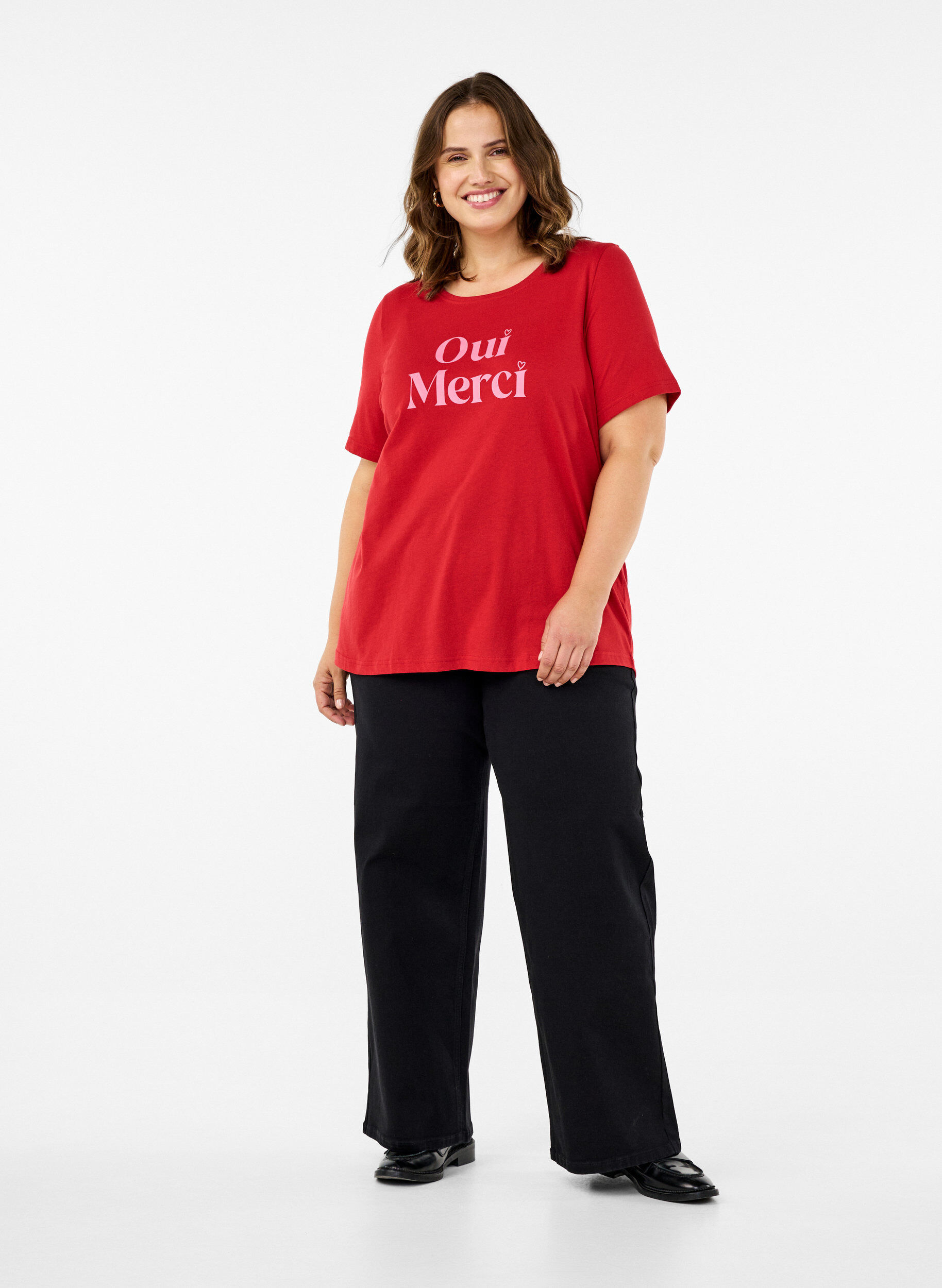 Zizzi FLASH - T-shirt med tryck, R&ouml;d, Model image number 1