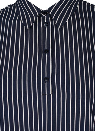 Ärmlös viskostunika med krage, Blue White Stripe, Packshot image number 2