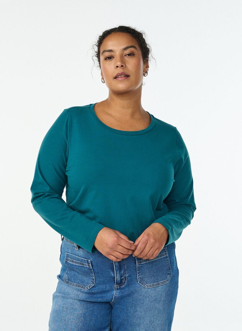 Baskopp i jersey med l&aring;nga &auml;rmar, Gr&ouml;n, Model image number 0