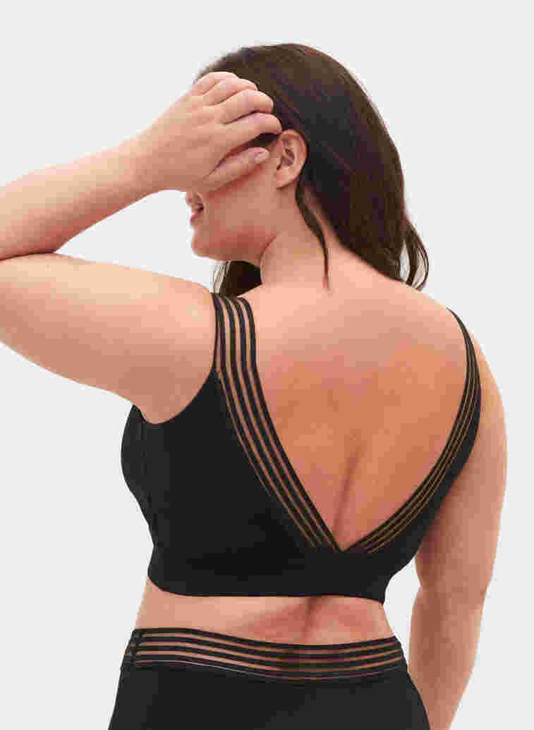 Bikinitopp med mesh, Black, Model image number 1