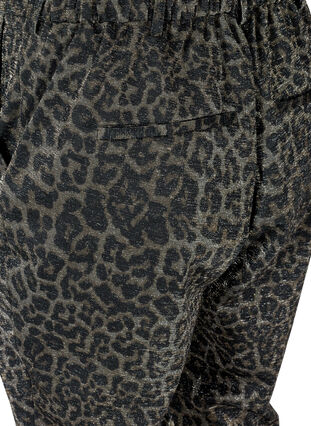 Croppade Maddison byxor med glitter och leopardmönster, Lurex Leo, Packshot image number 3