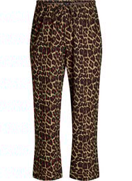 Byxor med vida ben i ett l&auml;tt tyg med textur, Svart