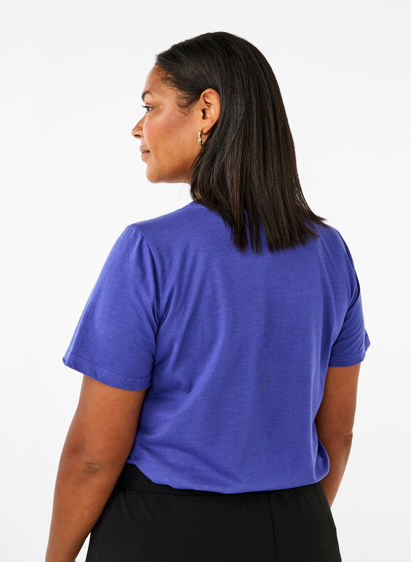 T-shirt från FLASH med tryck, Royal Blue Miami, Model image number 1