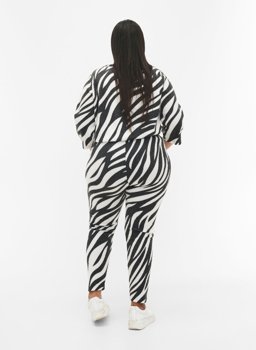 Leggings med zebramönster, White Zebra, Model image number 1