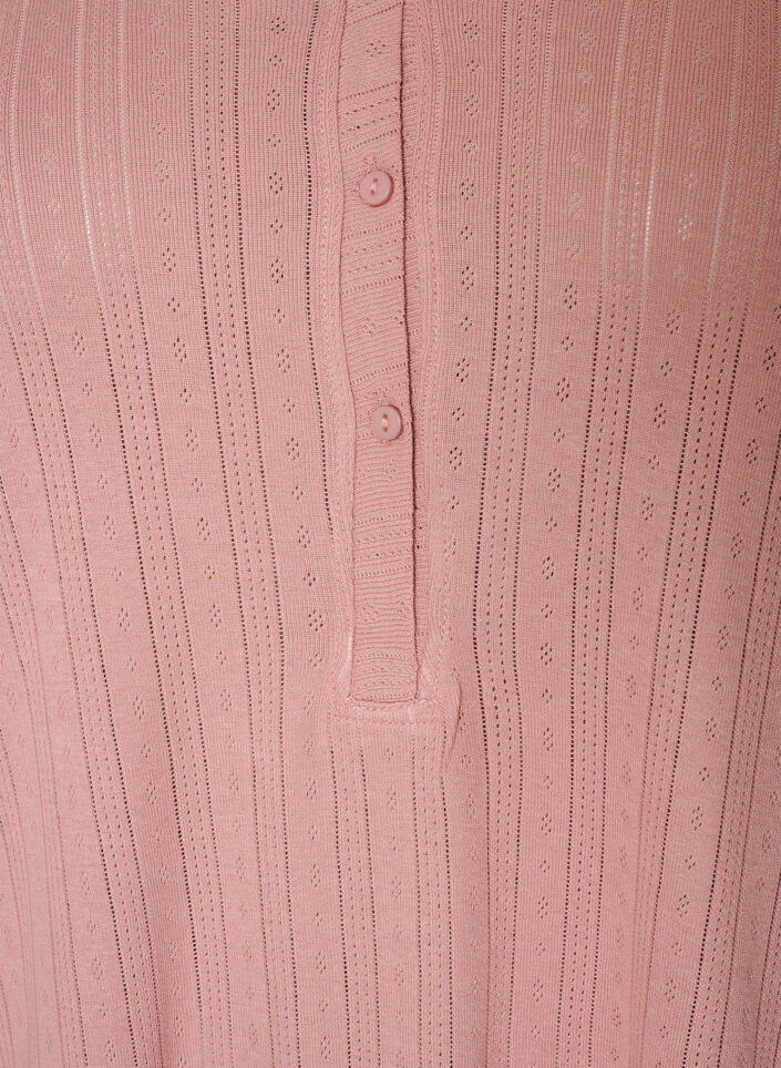 Nattlinne i ekologisk bomull med h&aring;lbroderi, Rosa, Packshot image number 2
