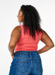 Randigt linne med ribbstruktur, Orange, Model image number 2