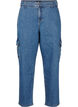 Cargojeans med hög midja, Blue Denim, Packshot image number 0