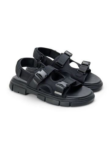 Sandal med bred passform, Black, Packshot image number 3