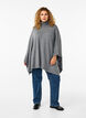 Poncho med hög hals, Medium Grey Melange, Model image number 2