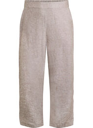 L&ouml;sa byxor i linne och viskos, Brun