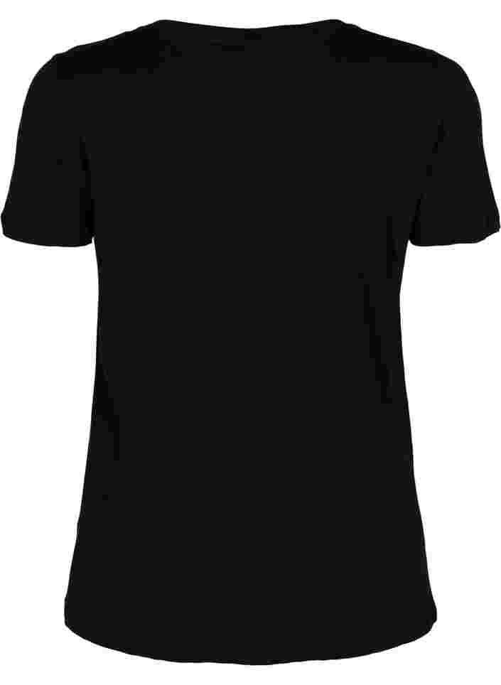  T-shirt till träning med print, Black w. stripe run, Packshot image number 1