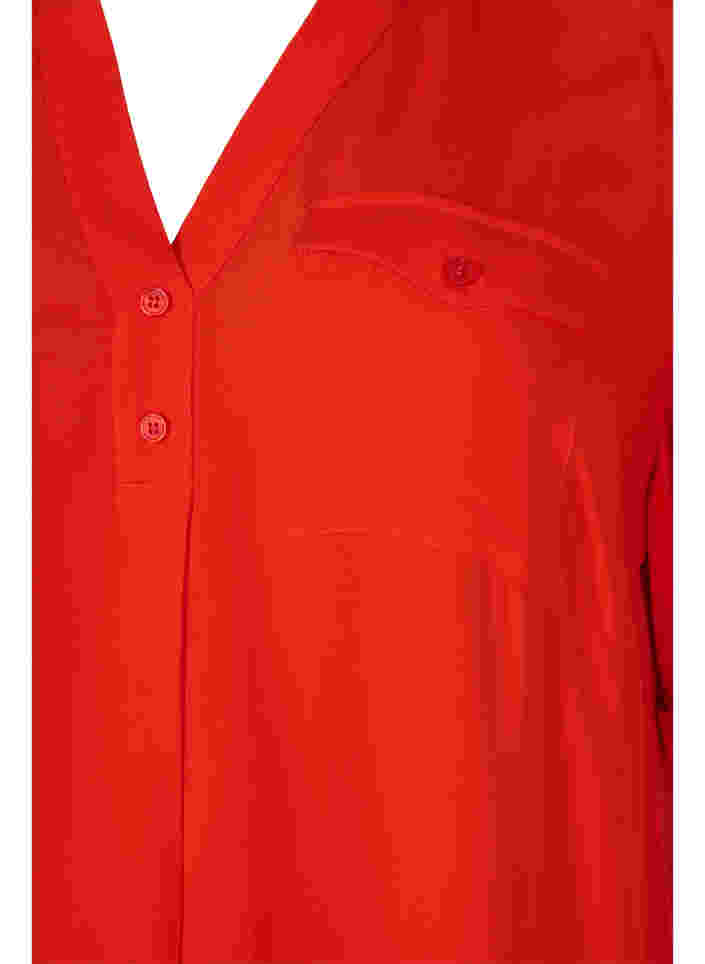 Viskostunika med korta ärmar, Fiery Red, Packshot image number 2