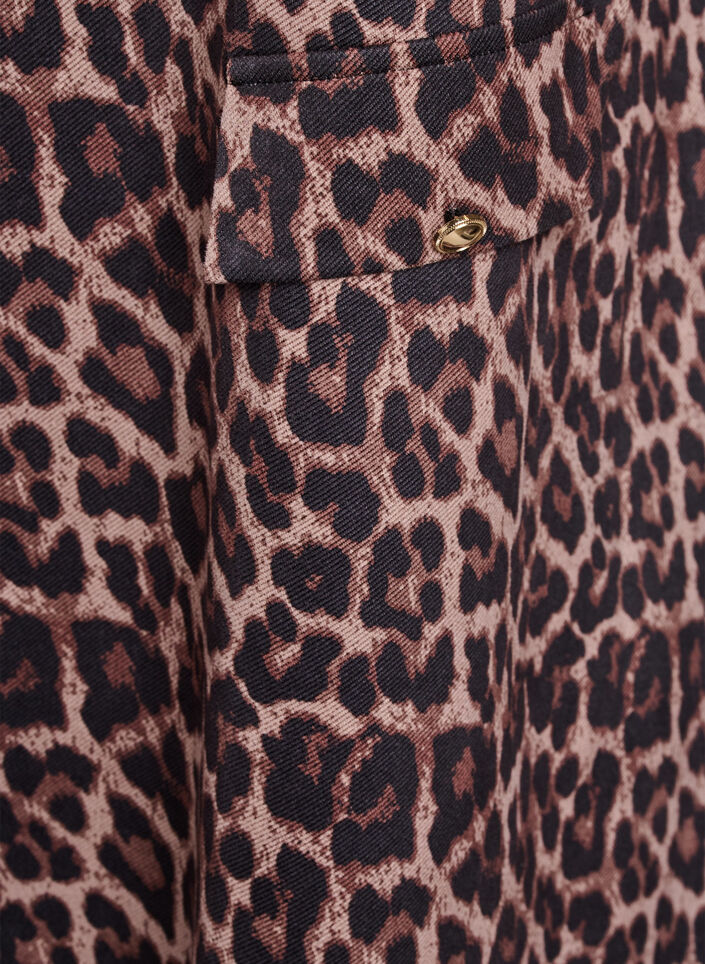 Kort a-linjeformad klänning med 7/8-ärmar, Brun, Packshot image number 3