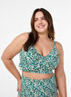 Bikinitopp med blommigt tryck och volangdetaljer, Gr&ouml;n, Model image number 0