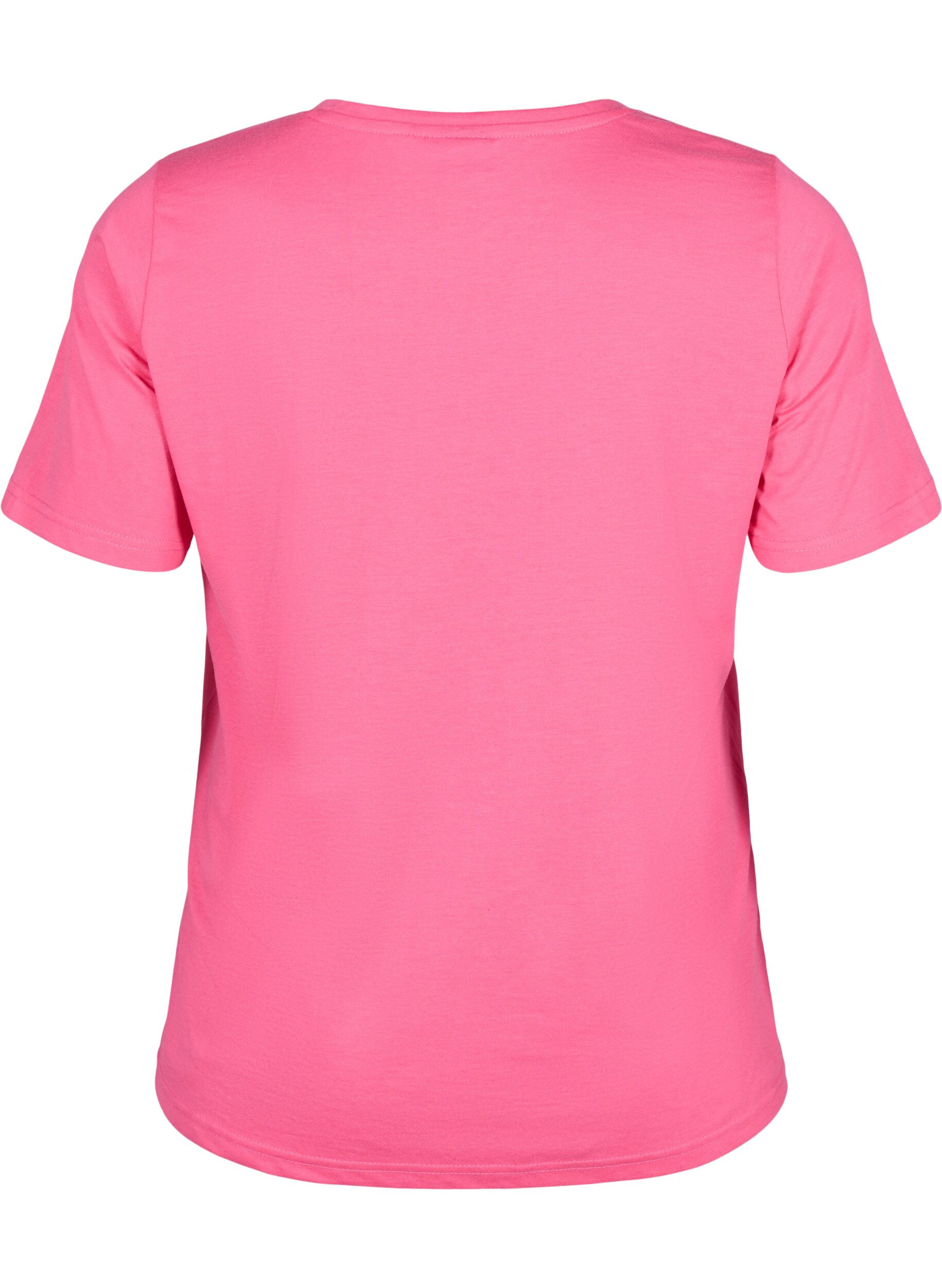 Zizzi FLASH - T-shirt med rund halsringning, Hot Pink, Packshot image number 1